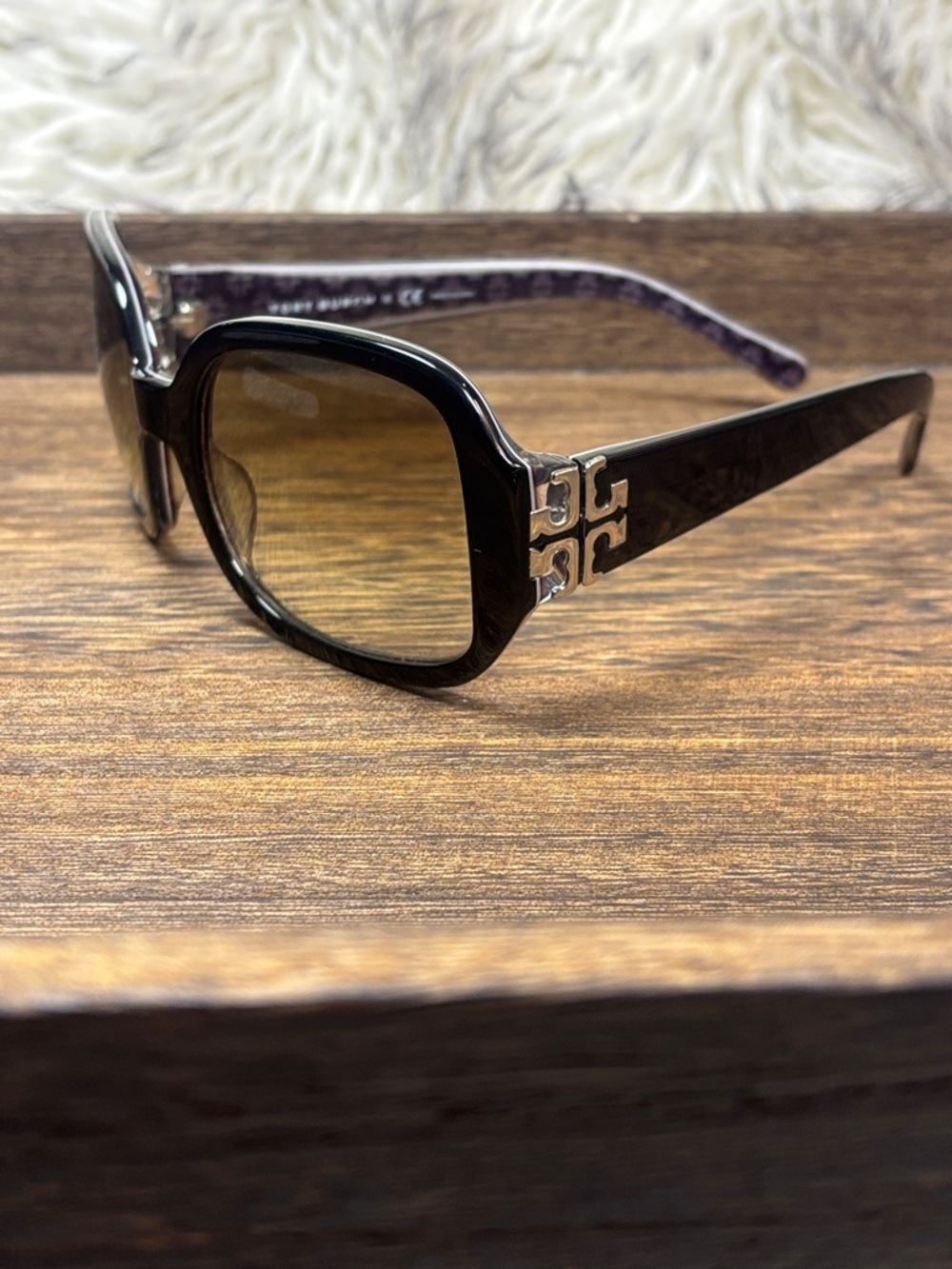 Tory Burch Black Frame Sunglasses with Gradient Lenses